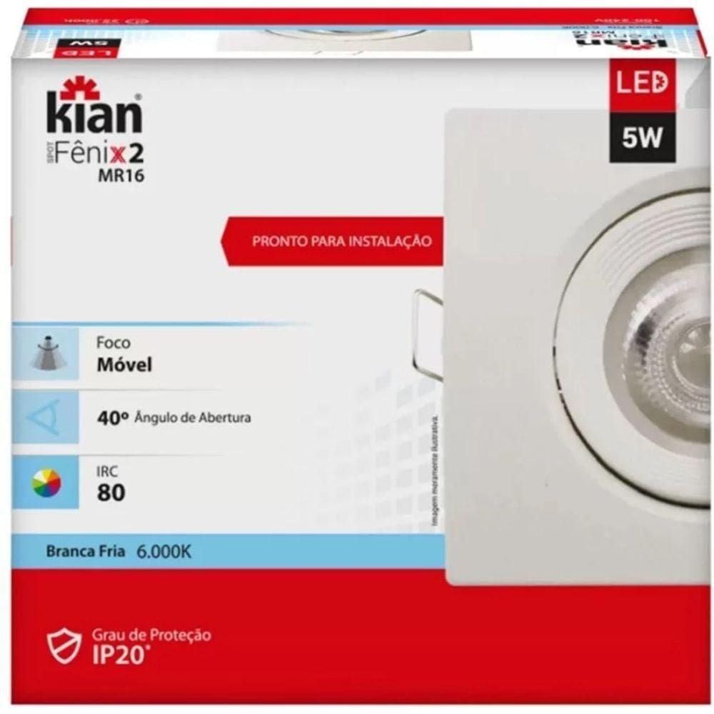 Kit 8 Spot Led Embutir 5w Quadrado 9x9cm Branco Frio Bivolt