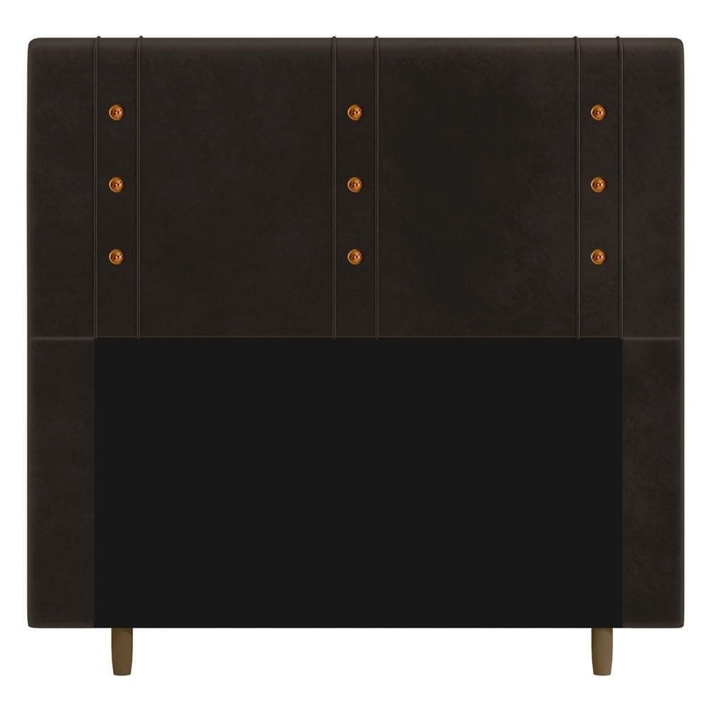 Cabeceira Cama Box Casal Roma 140cm Suede Marrom