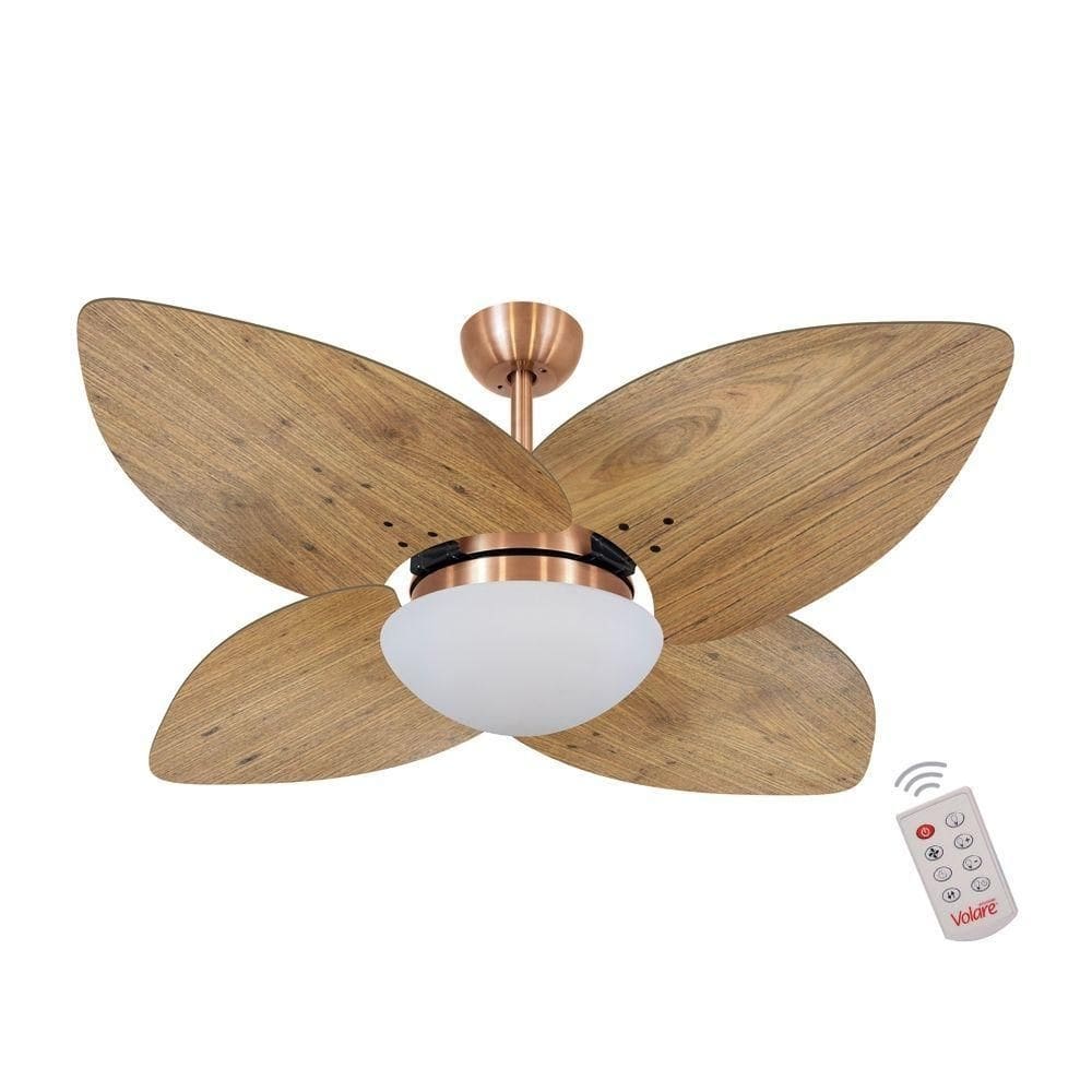 Ventilador De Teto 4 Pás Rádica Freijó 220v C/ Controle