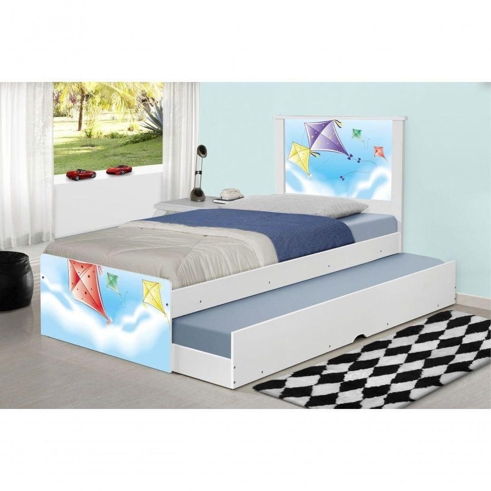 Bicama Juvenil Adesivada Pipas Com Colchões