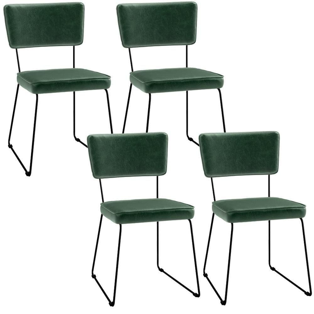 Kit 4 Cadeiras Estofada Sala De Jantar Verde Musgo