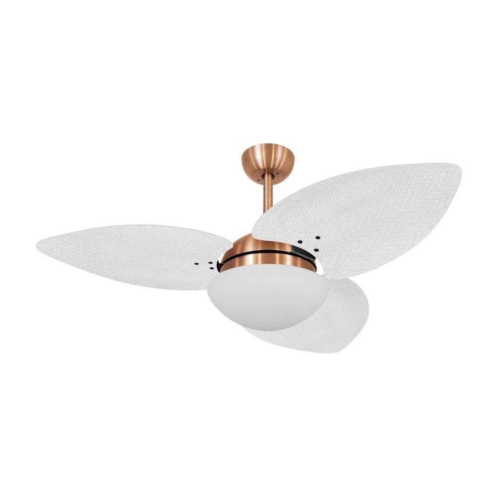 Ventilador De Teto Dormamu Cobre 3 Pás Palmae Branco 220v