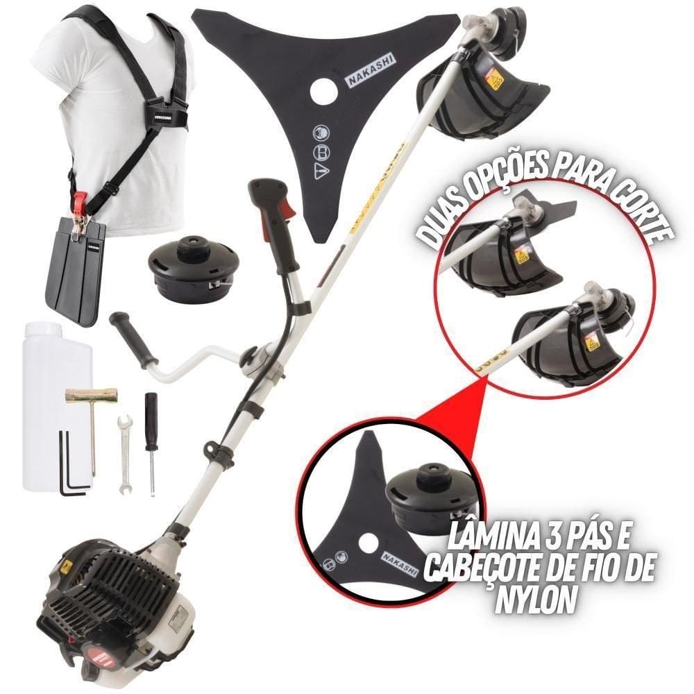 Roçadeira Profissional Kawashima Kw52-le à Gasolina 52cc 2t