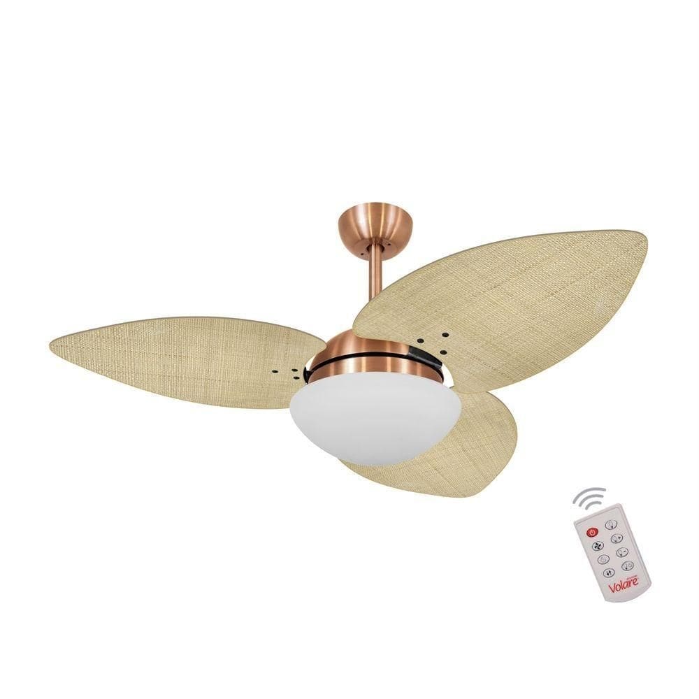 Ventilador De Teto 3 Pás Palmae Natural 127v C/ Controle