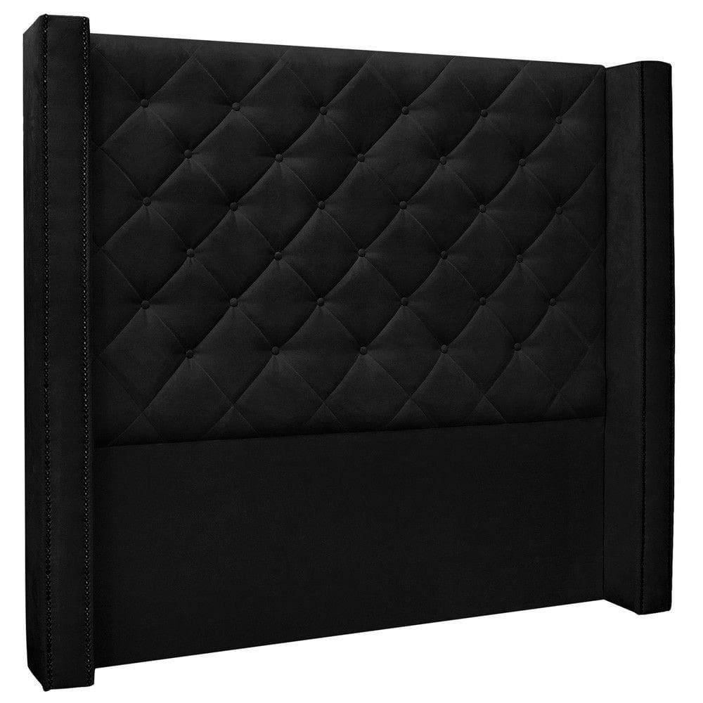 Cabeceira Estofada Box Casal King Size Alteza 195cm Preto