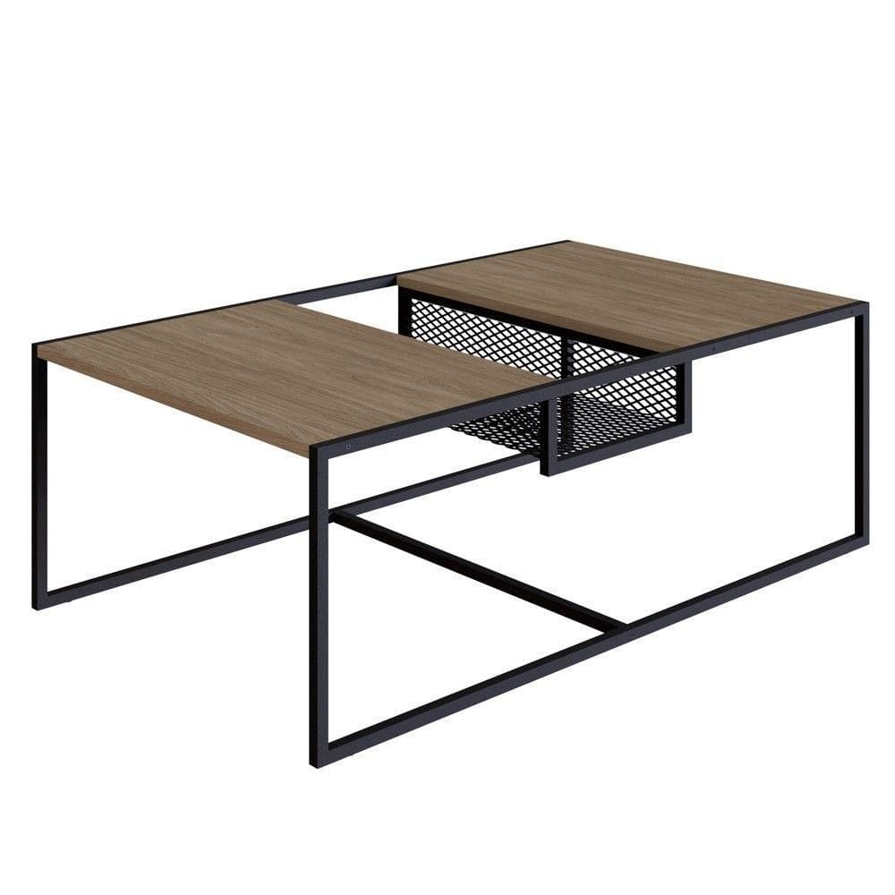 Mesa De Centro Com Nicho Pés Metálicos York Hanover/preto