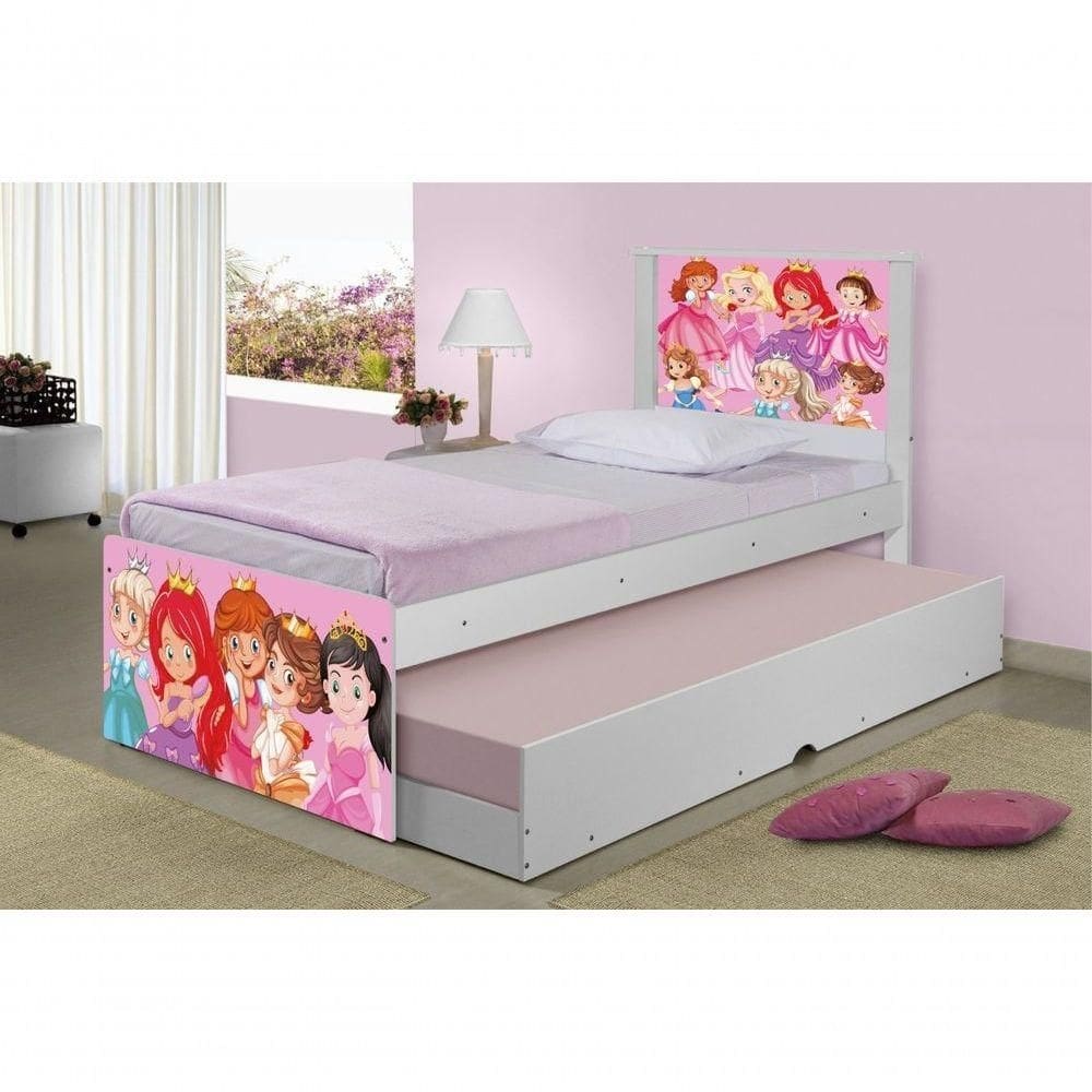 Bicama Juvenil Adesivada Princesinhas Com Colchões