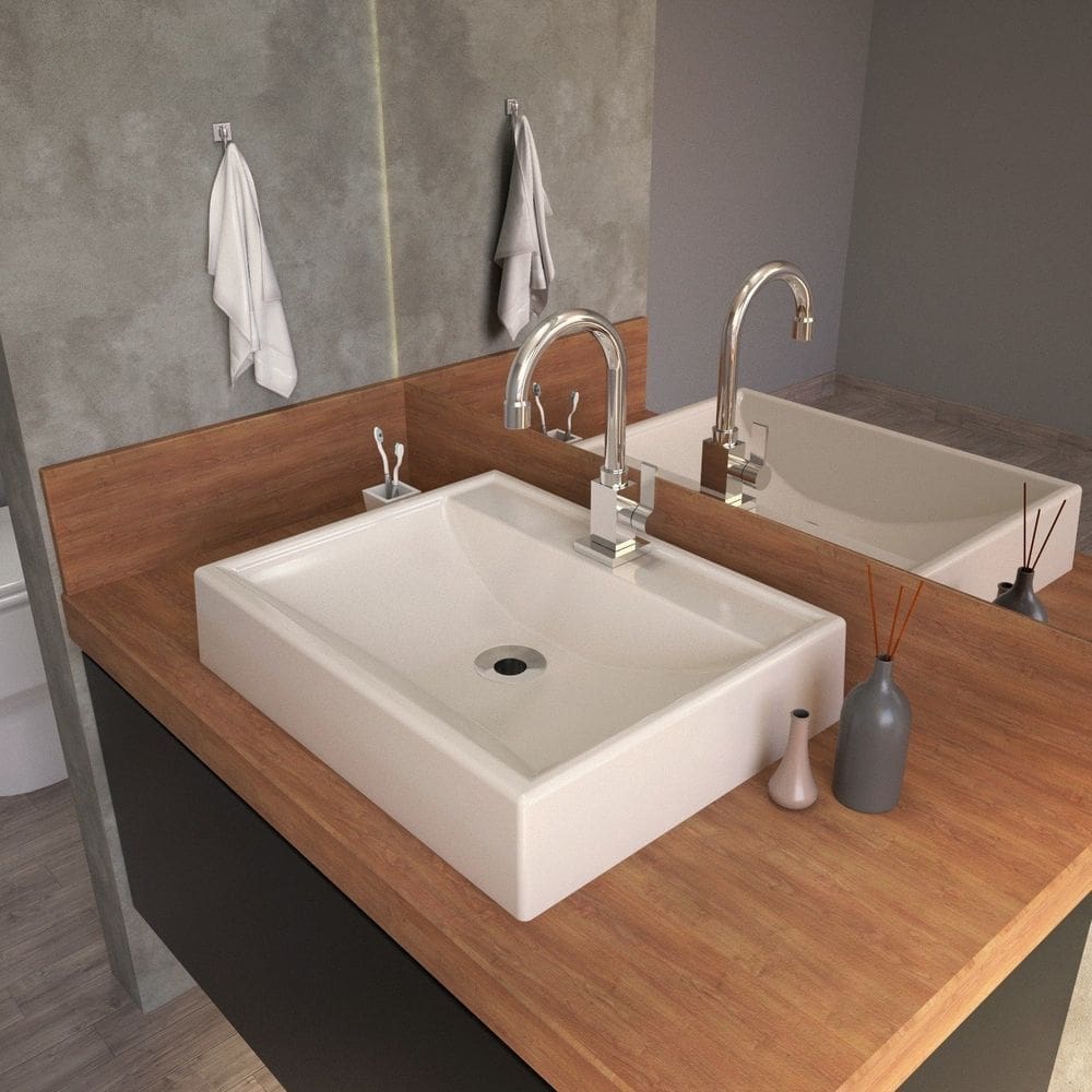 Kit Cuba RT49 com Torneira Luxo 1195 Metal e Válvula 1 Polegada e Sifão Pvc e Flexível Compace Bege