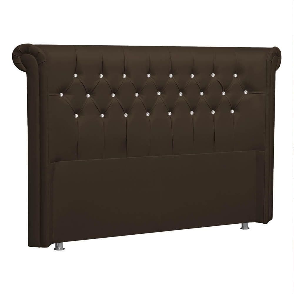 Cabeceira Casal Brescia P04 140 Cm Suede Marrom Tca 942