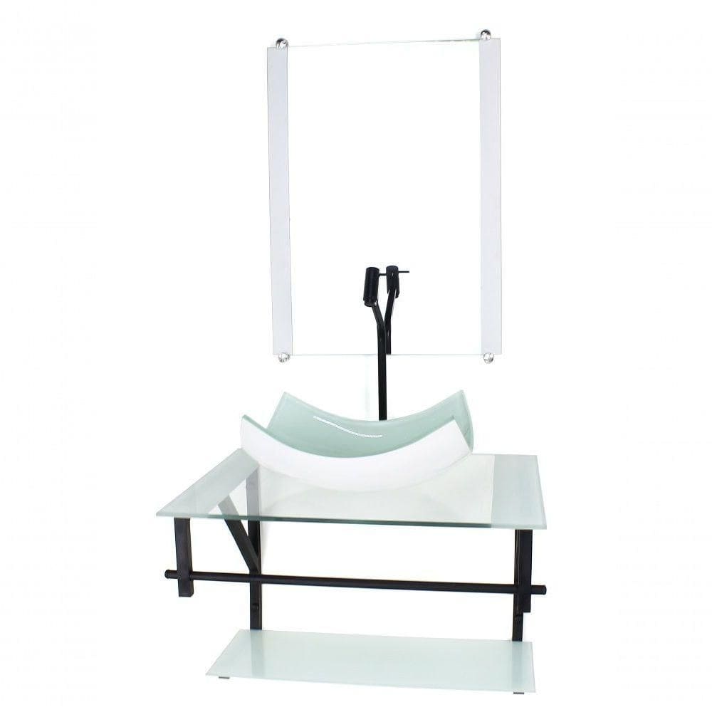 Gabinete De Vidro Ap Cuba Retangular Curvada Branco