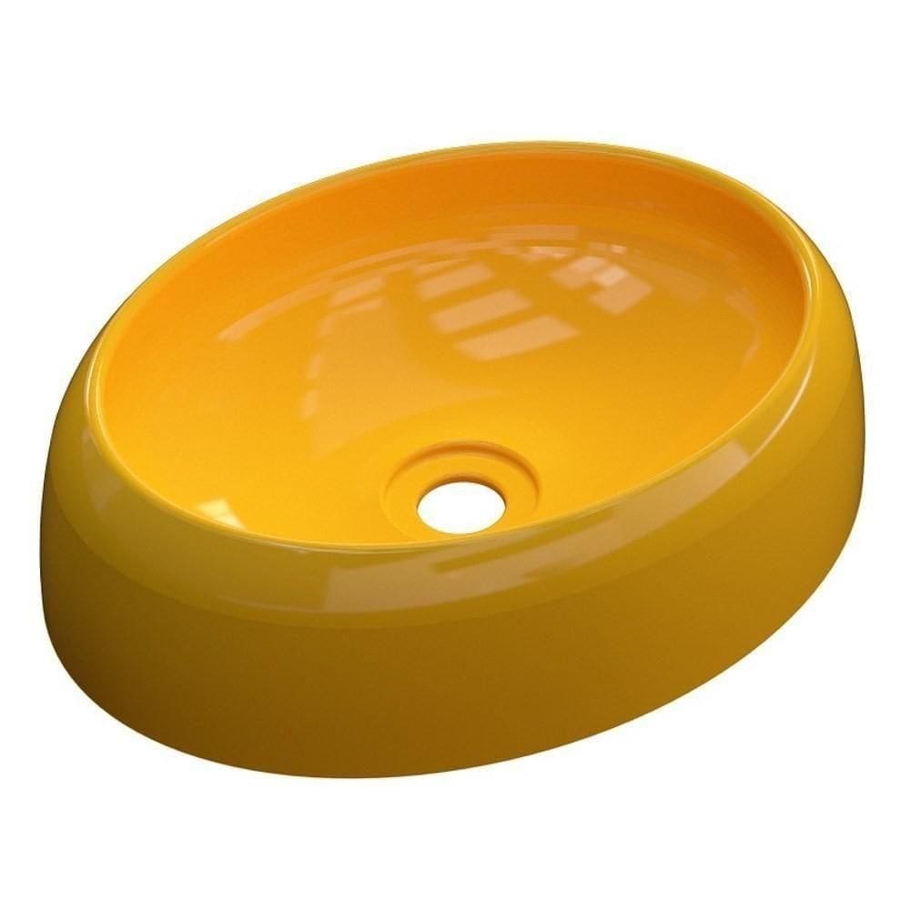 Cuba Pia De Apoio Para Banheiro Oval Capri Ov39W C08 Amarelo - Mpozenato
