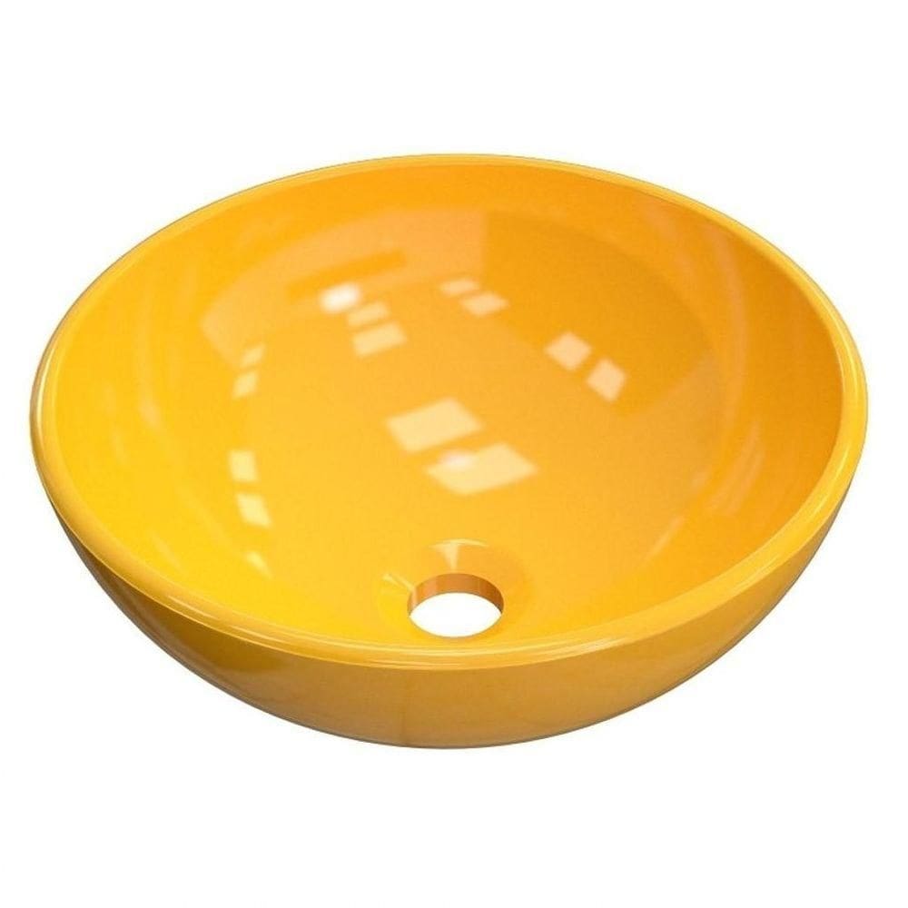 Cuba Pia De Apoio Para Banheiro Redonda Bowl 30 C08 Amarelo