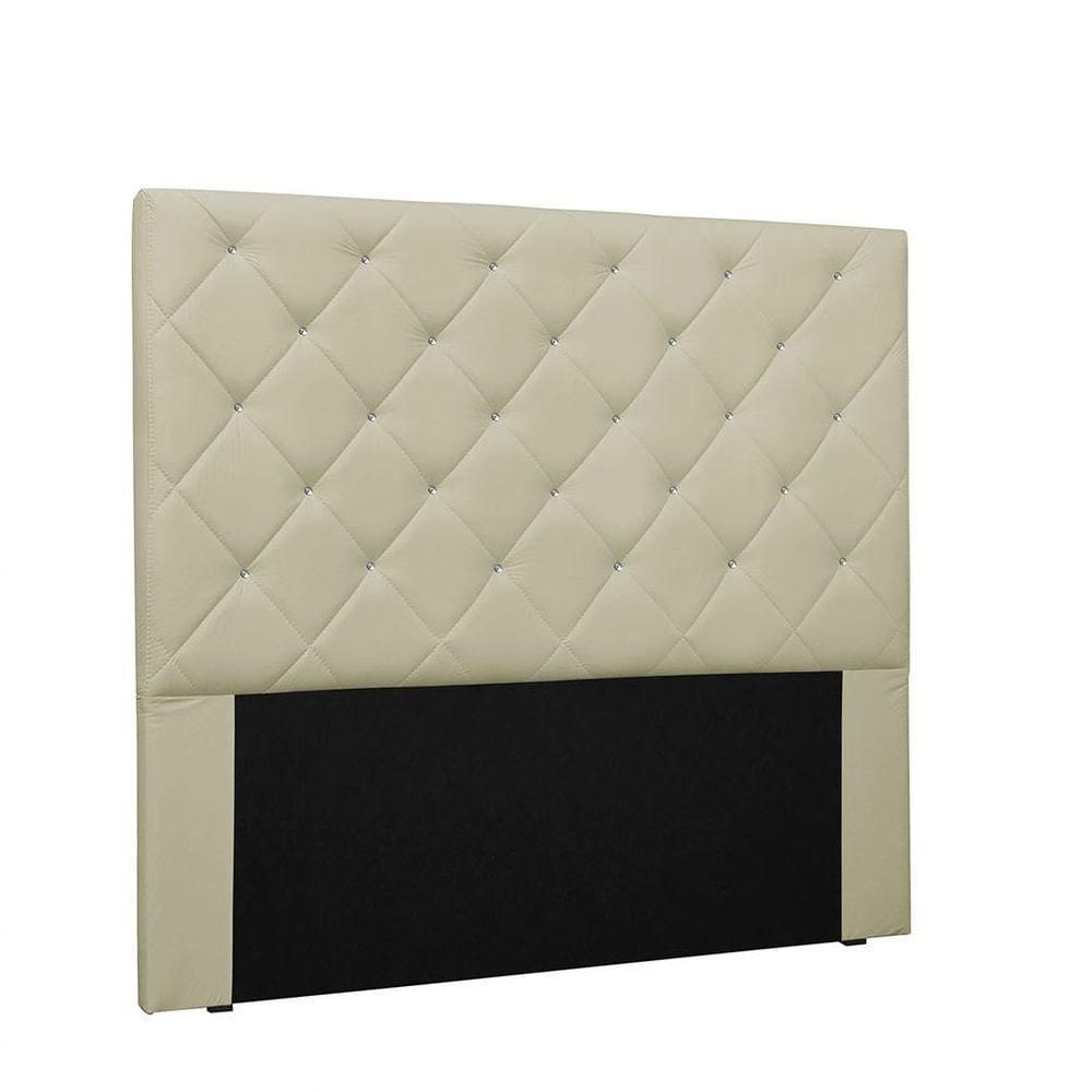 Cabeceira Tania Cama Box King 195 Cm Corino Bege