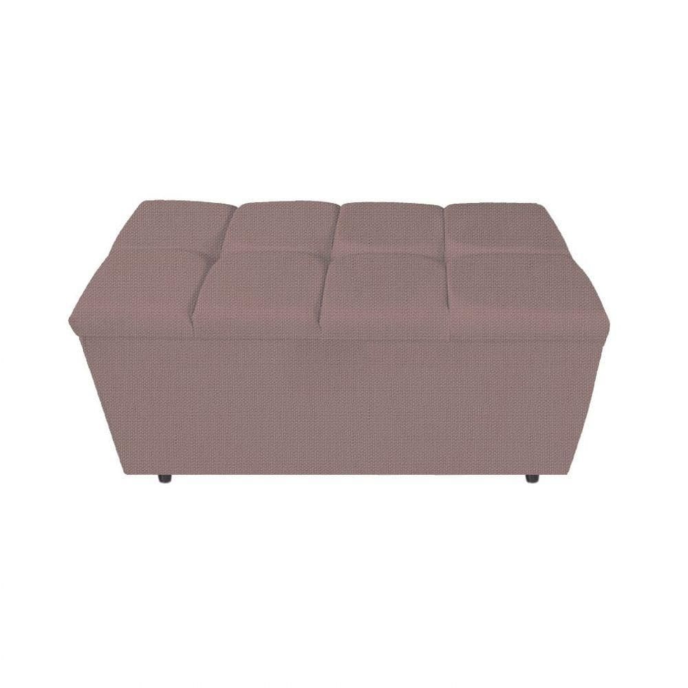 Calçadeira Estofada Manchester 90cm Solteiro Linho Rosê