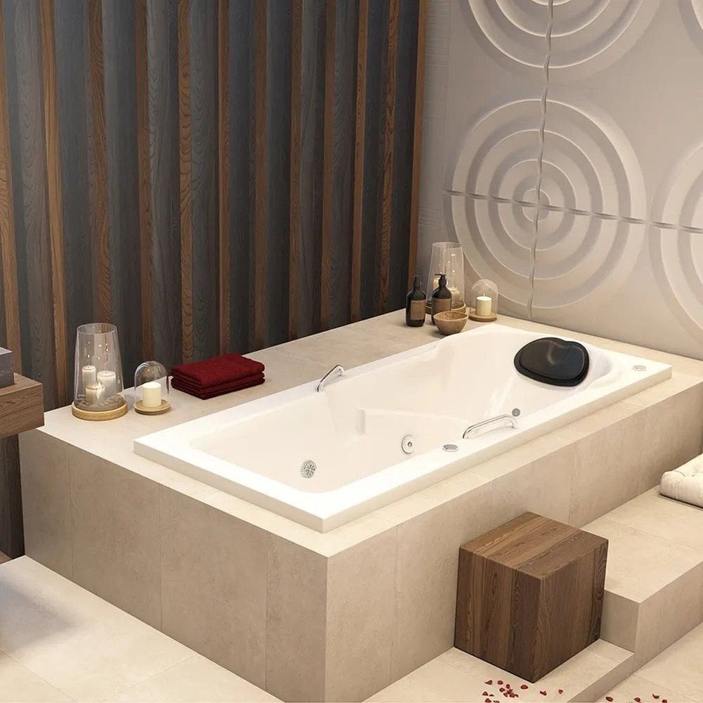 Banheira de Hidromassagem Capri Astra em Gel Coat Gran Luxo 150x80x46cm - P6 - 220v - sem Aquecedor Branco