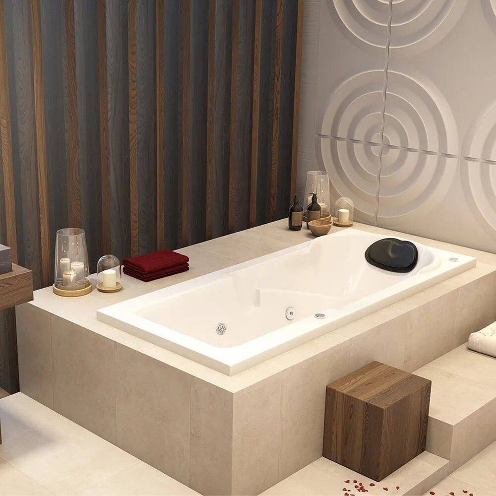 Banheira de Hidromassagem Capri Astra em Gel Coat Super Luxo 170x80x46cm - P6 - 220v - com Aquecedor Branco