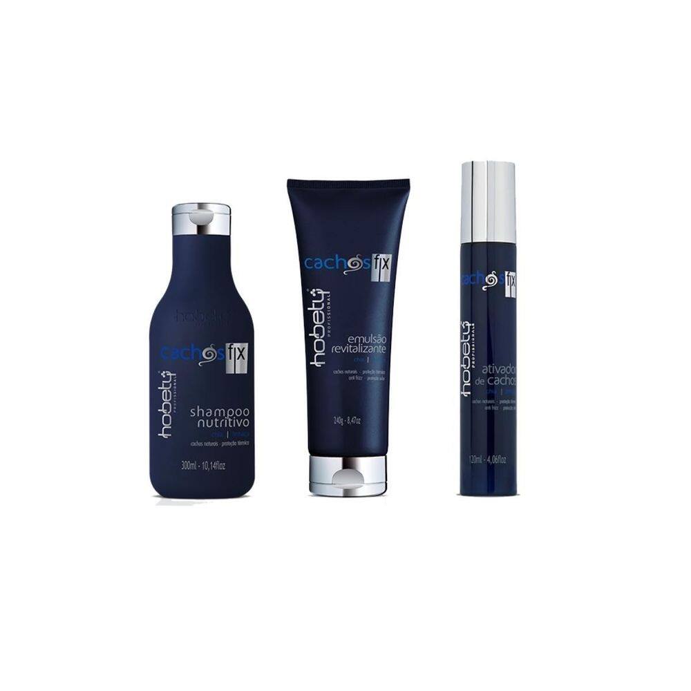 Kit hobety cachos fix home care 3 produtos