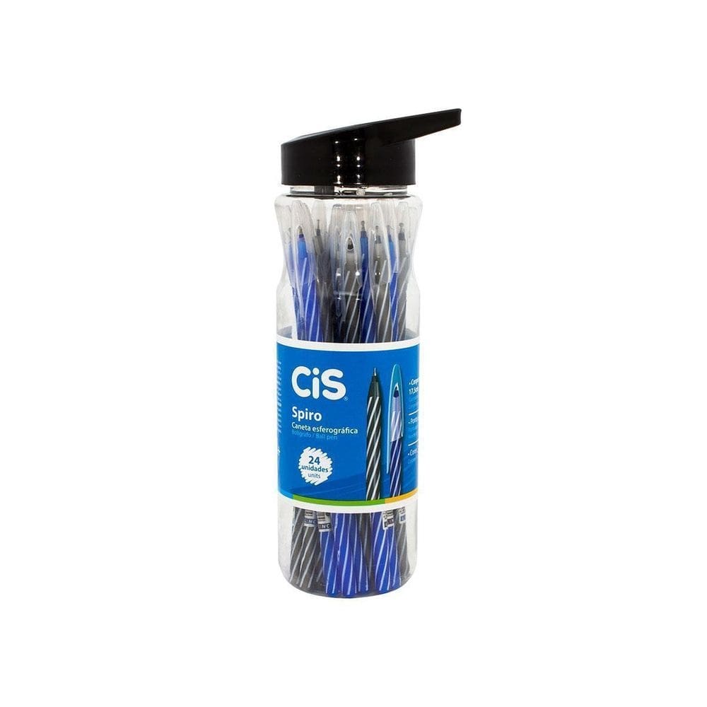 Caneta esferográfica spiro 0.7 24un cis azul e preto