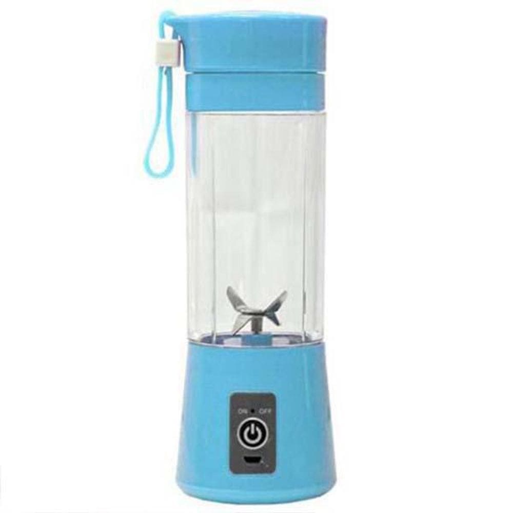 Mini liquidificador squeeze portátil à bateria 380ml azul