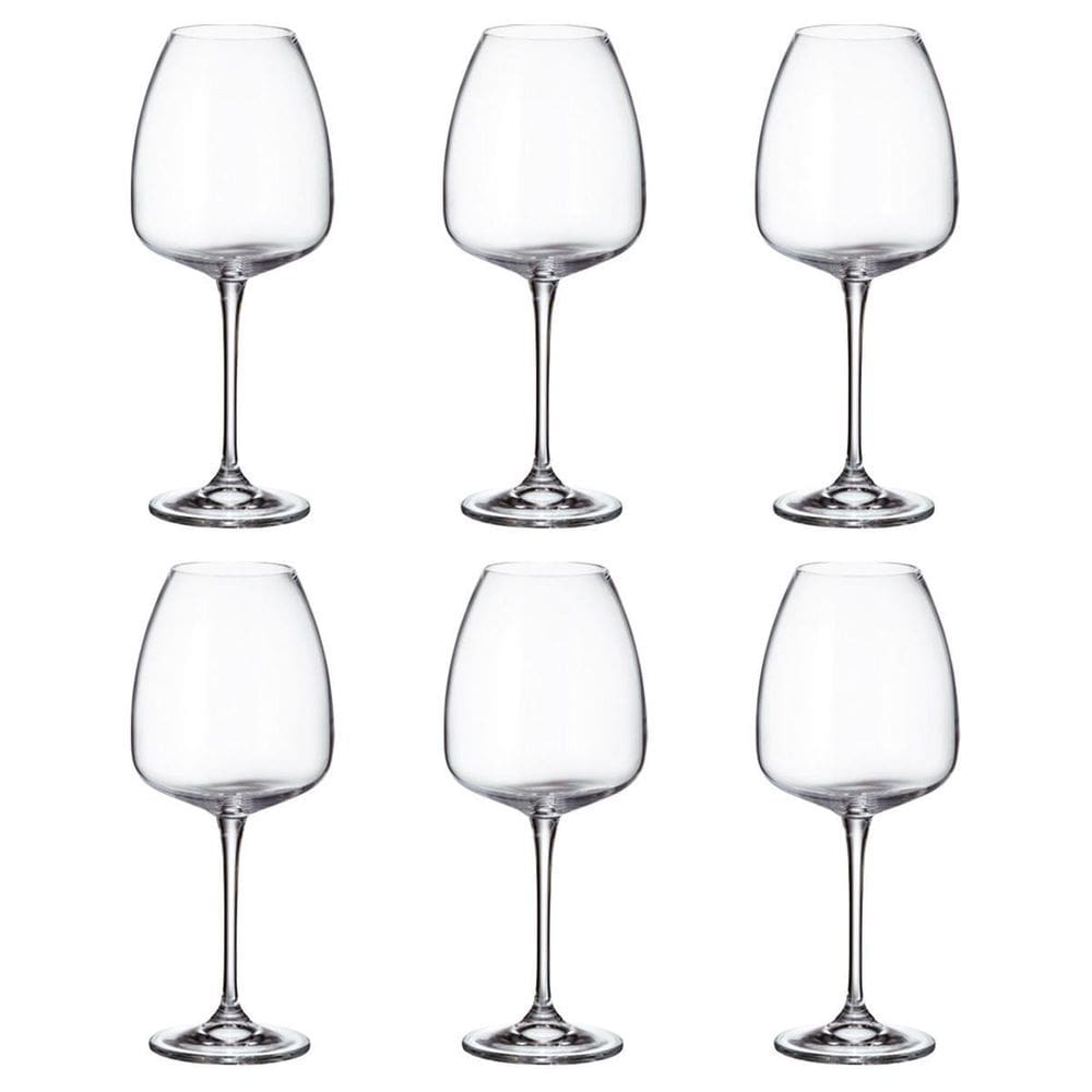 Jogo 6 taças de cristal para vinho tinto 610ml anser bohemia