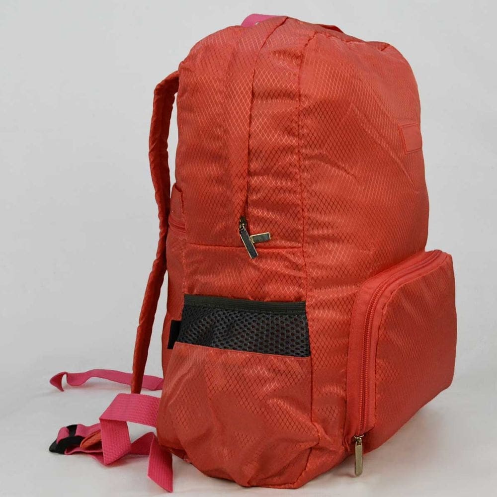 Mochila Escolar Viagem Bolsa Academia Unissex Dobrável Salmão CBRN17638