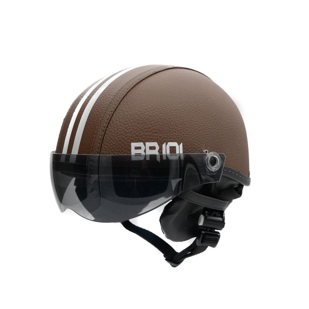 Capacete coquinho br 101 marrom fume g - scooter/bike