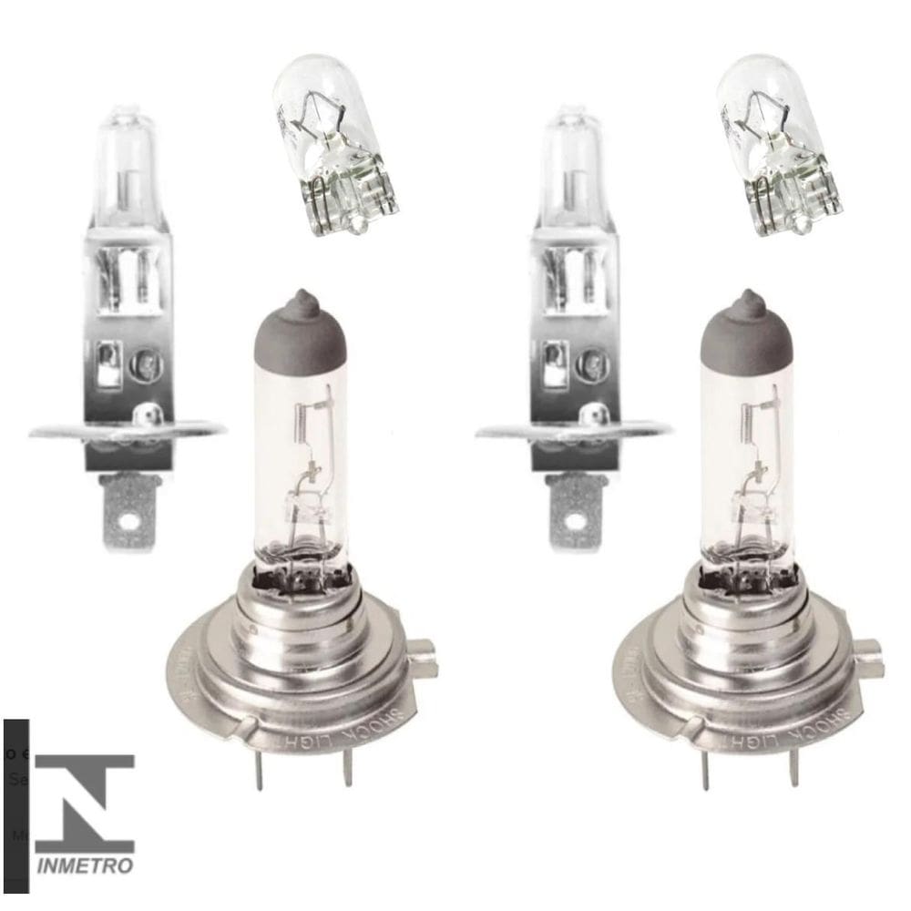 Kit lampada foco duplo h1 h7 t10 farol alto baixo lanterna