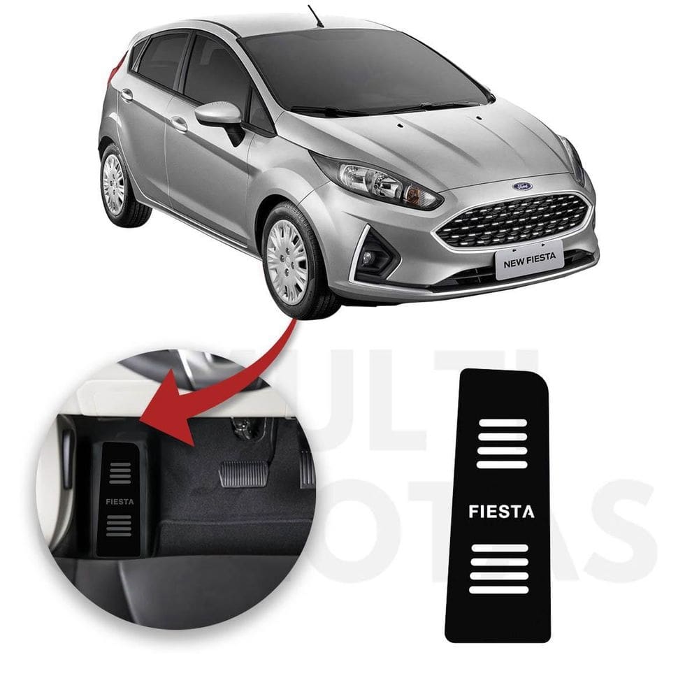 Descanso de pé ford new fiesta 11 a 19 aço escovado preto
