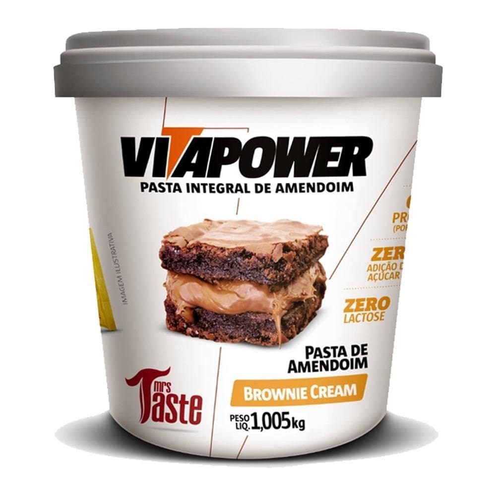 Pasta de amendoim brownie cream 1kg vitapower