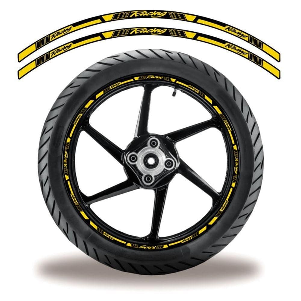 Friso De Roda Adesivo Refletivo Racing Amarelo Amarelo