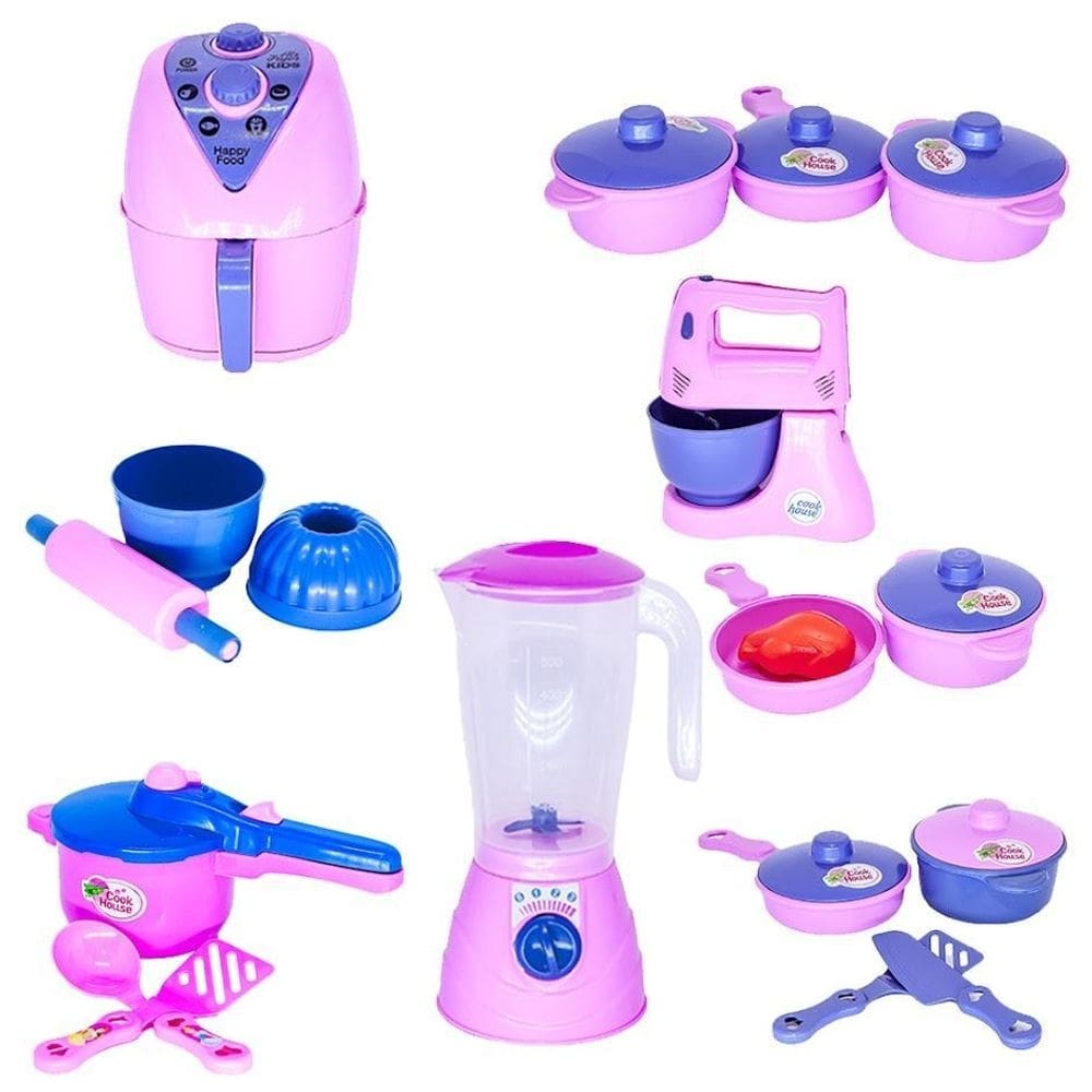 Cozinha menina infantil brinquedo eletro jogo panelinhas 19p
