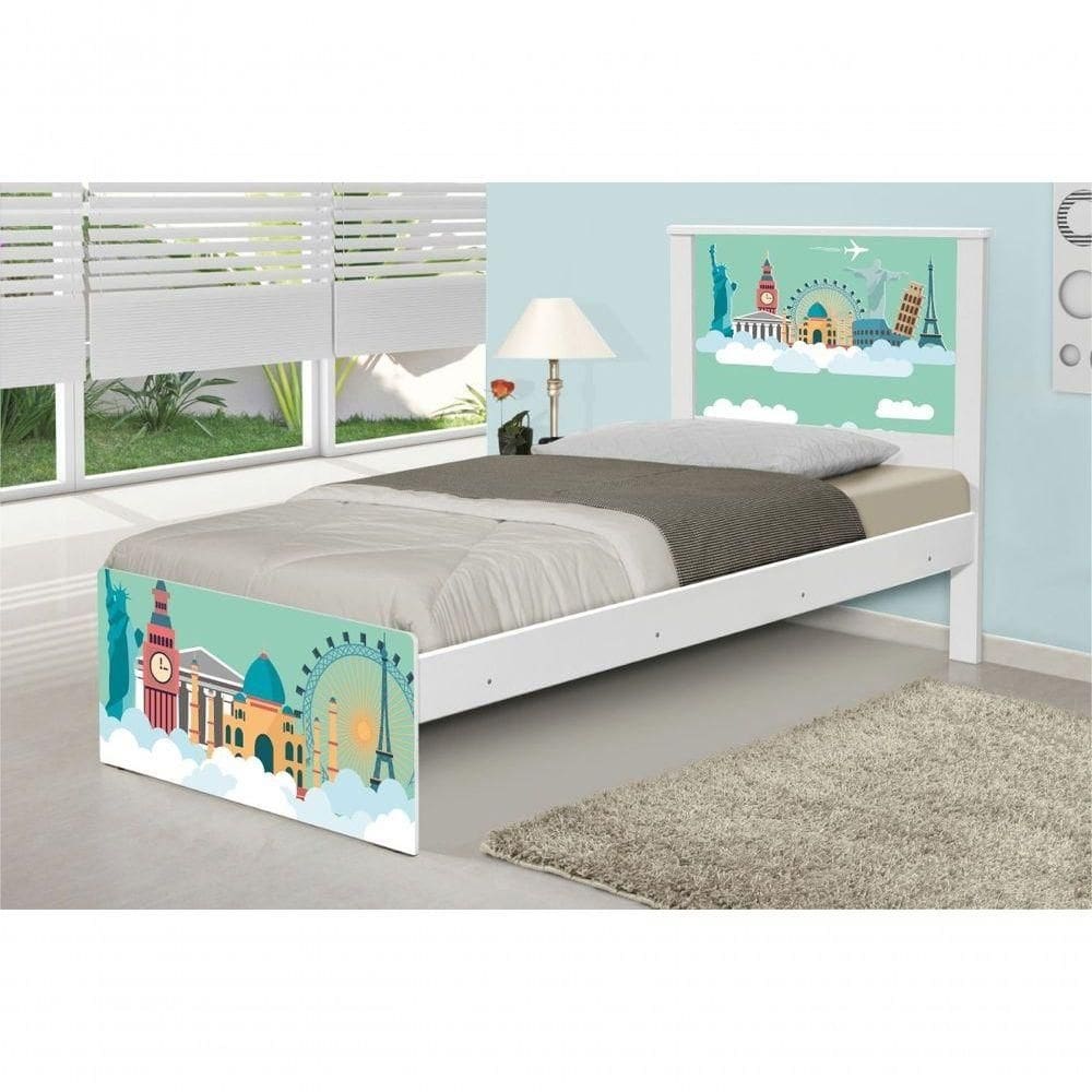 Cama Solteiro Mundo Viagens Com Colchão