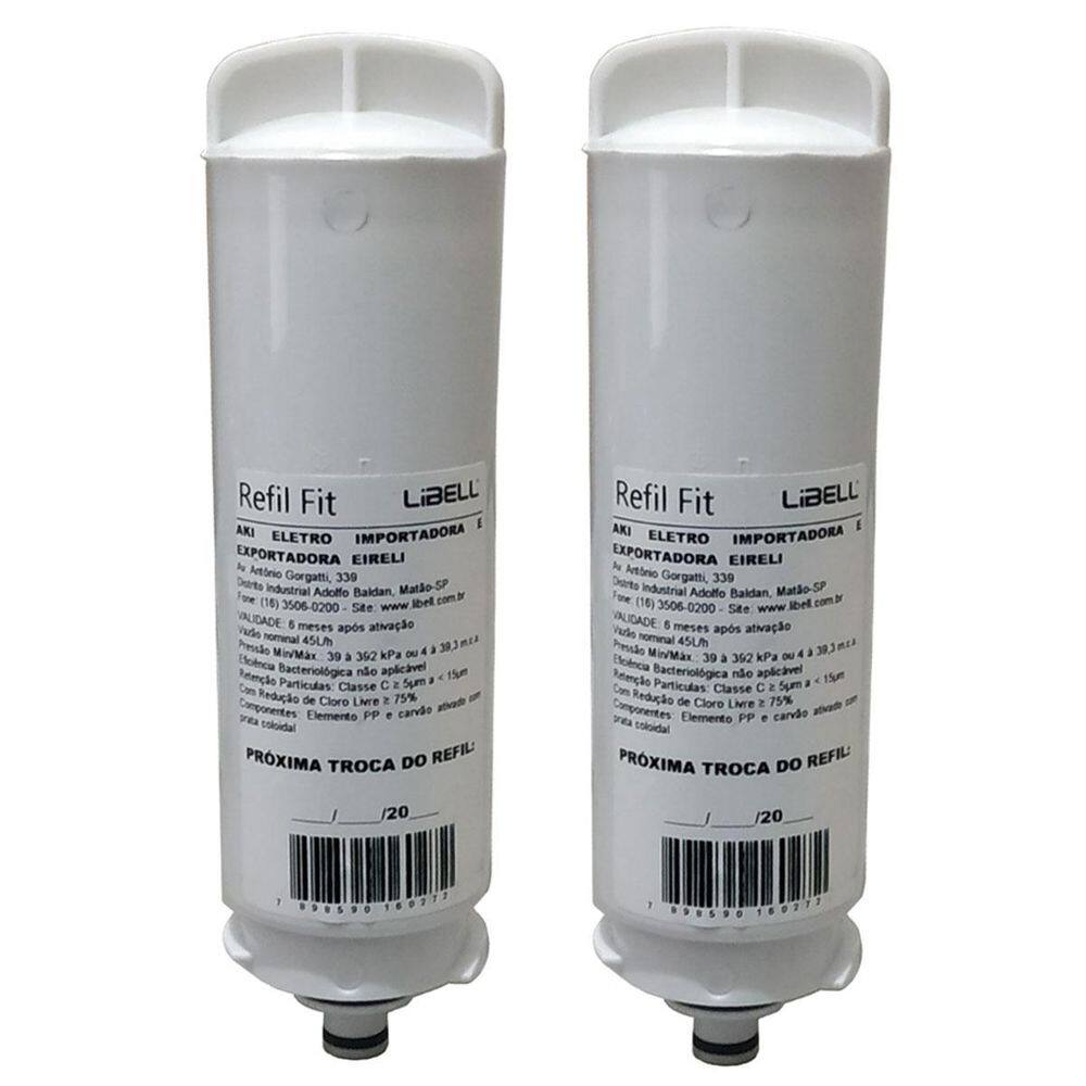 Kit 2 filtros refil libell purificador de água acqua fit