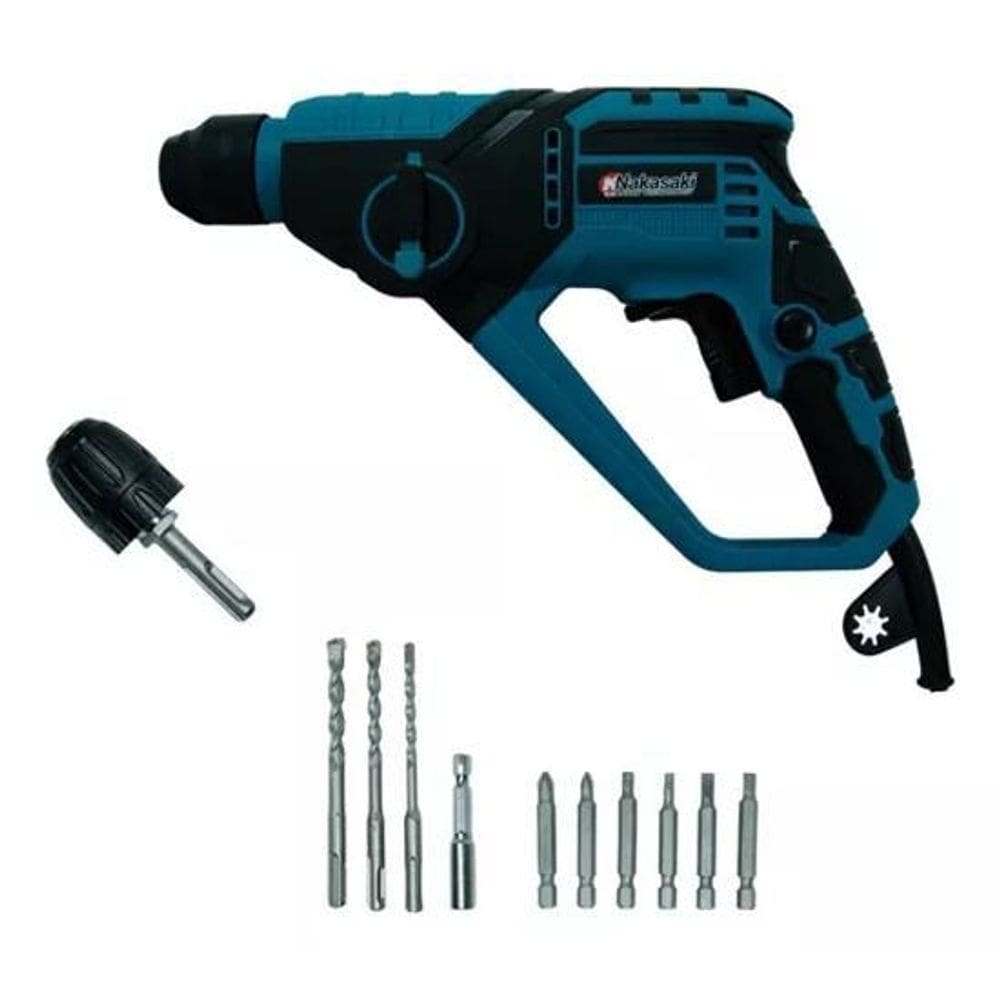 Martelete furadeira e parafusadeira 1.000w profissional 12pc