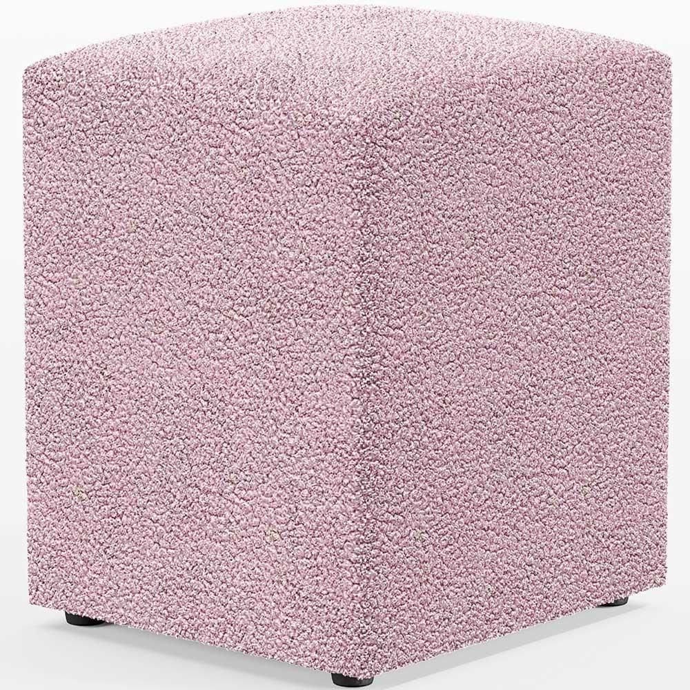 Puff Quadrado Decorativo Sala De Estar L02 Bouclê Rosê