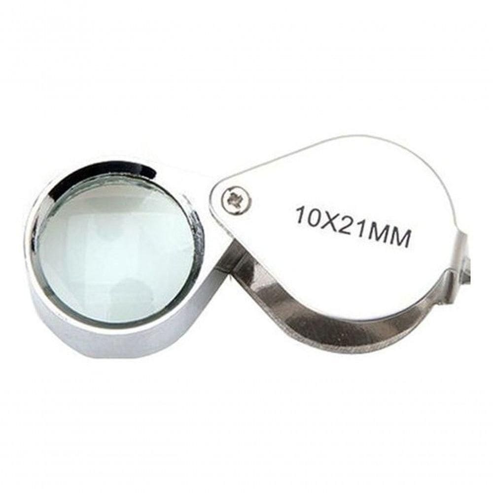 05 Mini Lupa 10X 21Mm Inox Relojoeiro Joalheiro Gota De Mão