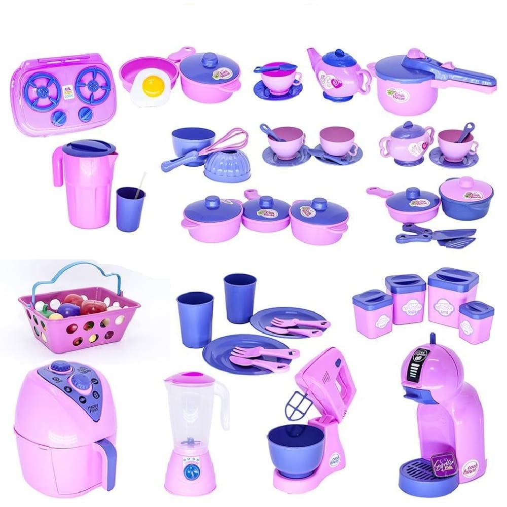Cozinha infantil completa eletro jogo panela 62 peças