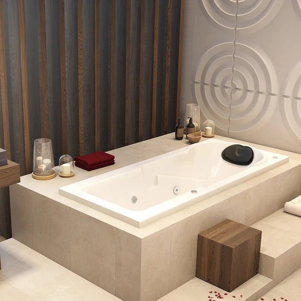 Banheira de Hidromassagem Capri Astra em Gel Coat Super Luxo 150x80x46cm - P3 - 110v - sem Aquecedor Branco