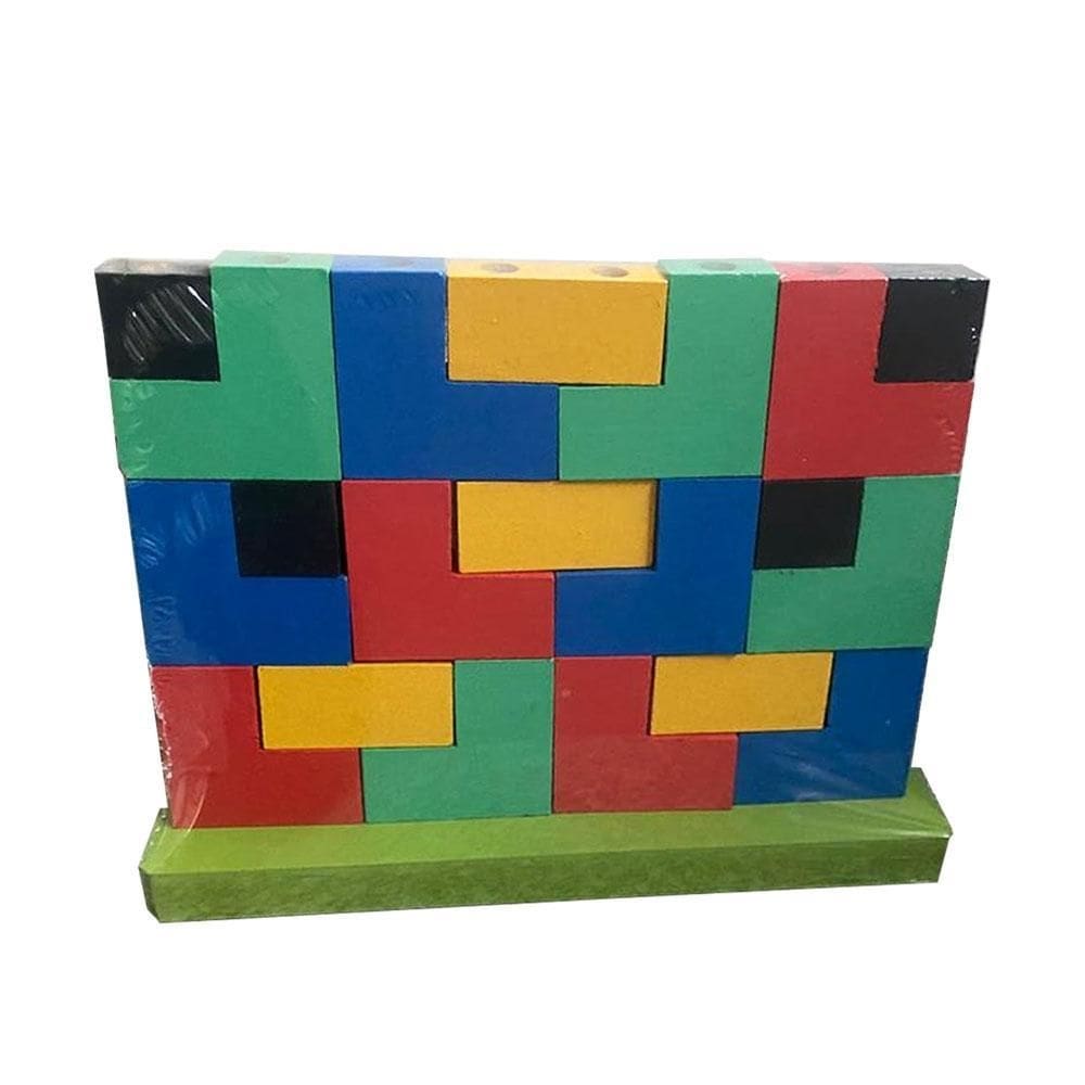 Blocos de encaixe vertical tetris em mdf brinquedo educativo
