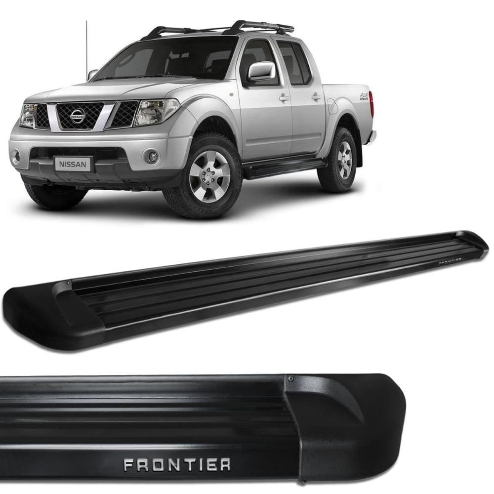 Estribo Lateral Frontier 2008 a 2016 Aluminio Preto Track