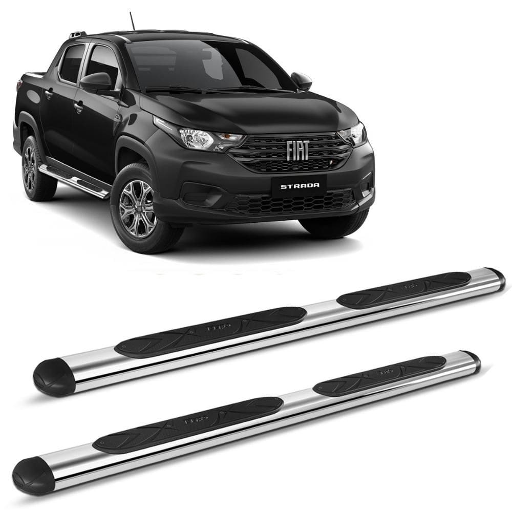 Estribo Oval Fiat Strada 2021 a 2023 Oblongo Cromado Bepo