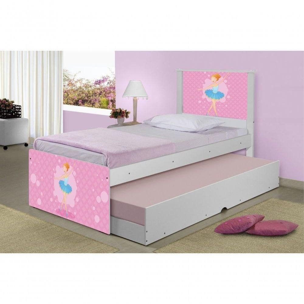 Bicama Juvenil Adesivada Bailarina Clássica Com Colchões