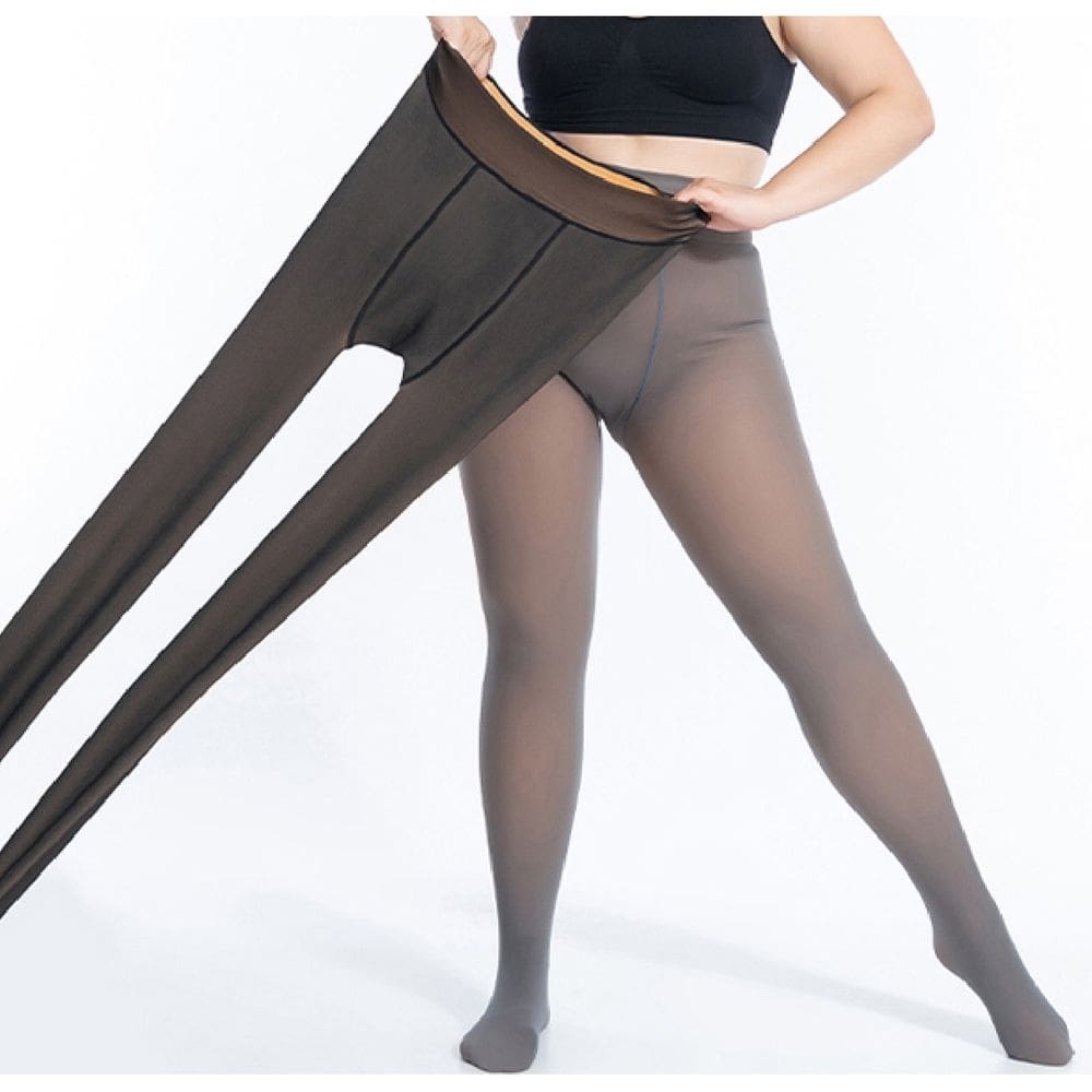 kit 2 Meia-Calça Térmica Forrada Translúcida Legging Elástica Inverno Peluciada