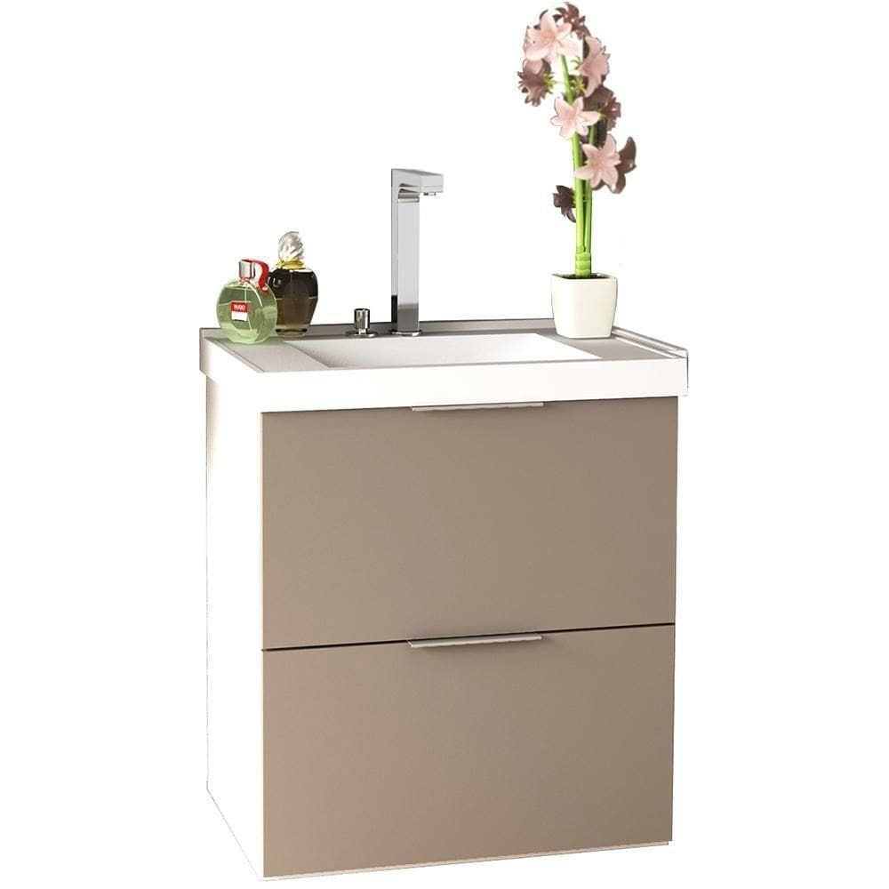 Armário Balcão Gabinete Para Banheiro 60Cm Gianduia Brilho