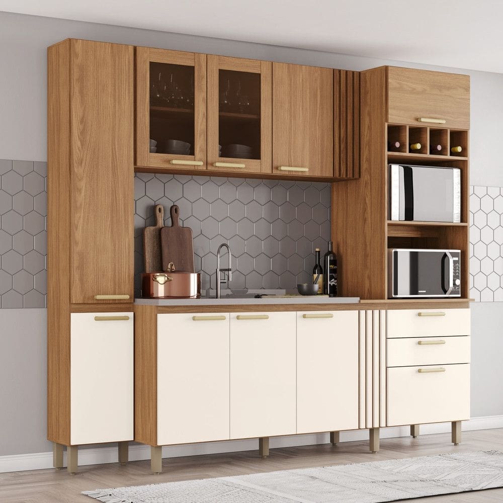 Cozinha Compacta 10 Portas 2 Gavetas para 2 Fornos B125