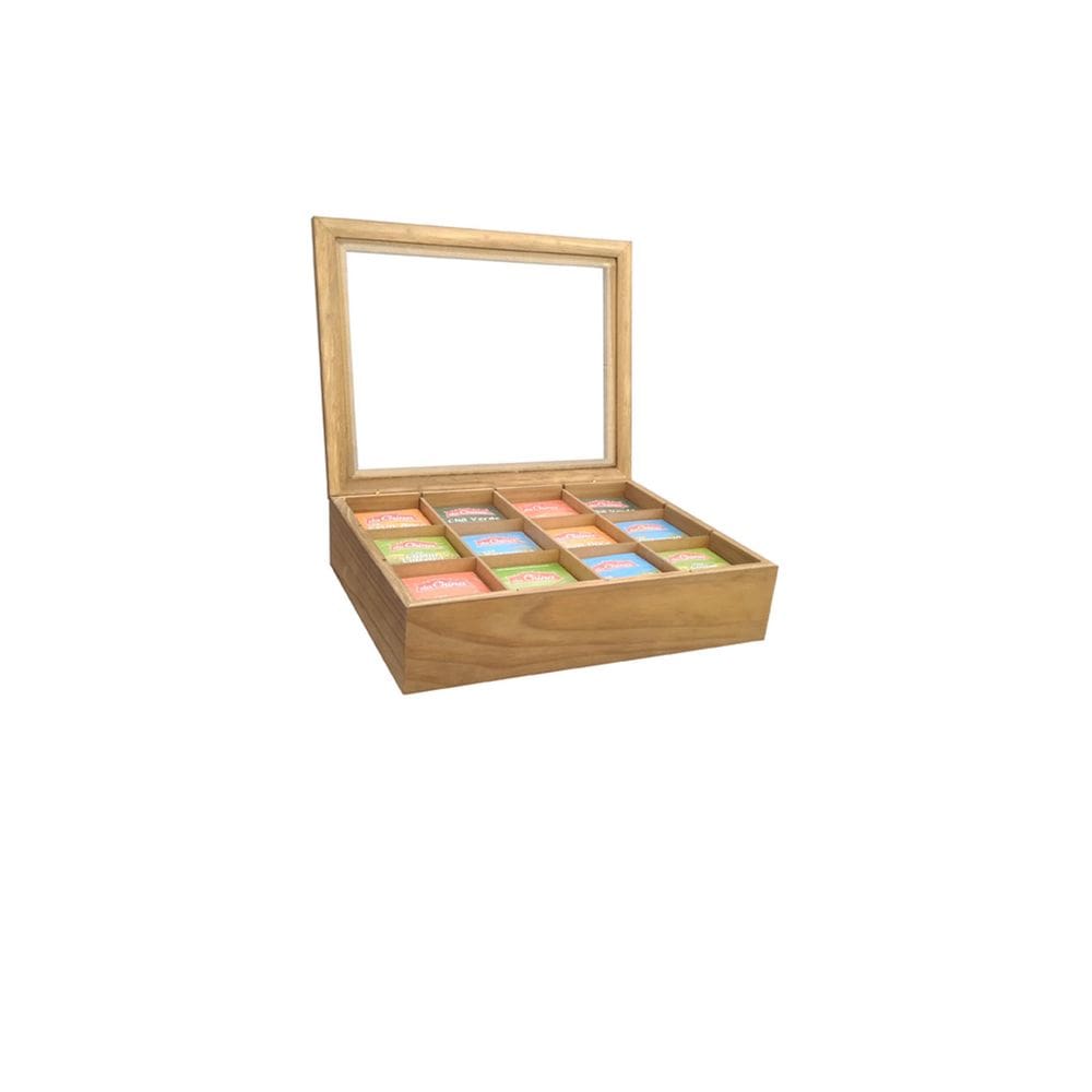 Caixa para 12 chá - cerejeira rústica