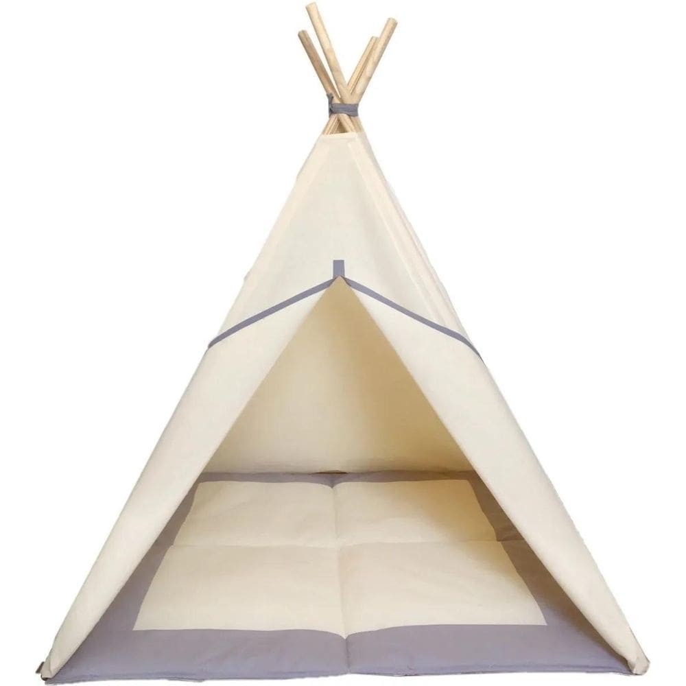 Barraca cabana toca infantil+tapete acolchoado 135x90x90cm