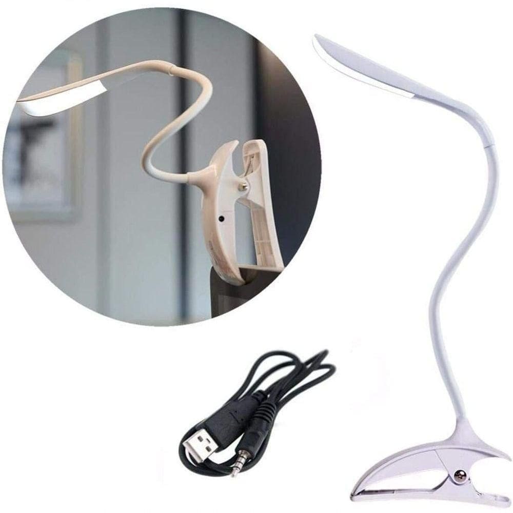 Abajur Led Touch Luminária De Mesa Clip Dimerizável Compacta Garra