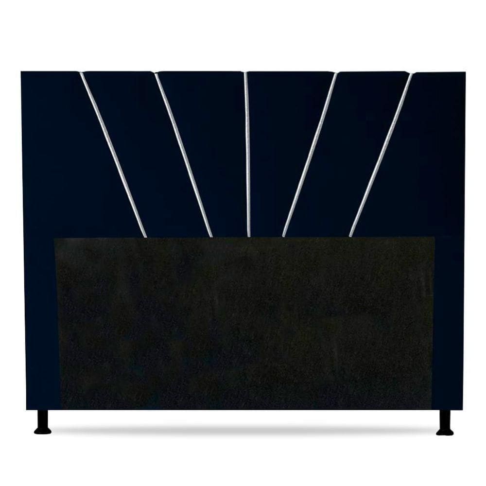 Cabeceira Box Casal Queen Size Dallas 160cm Azul Marinho