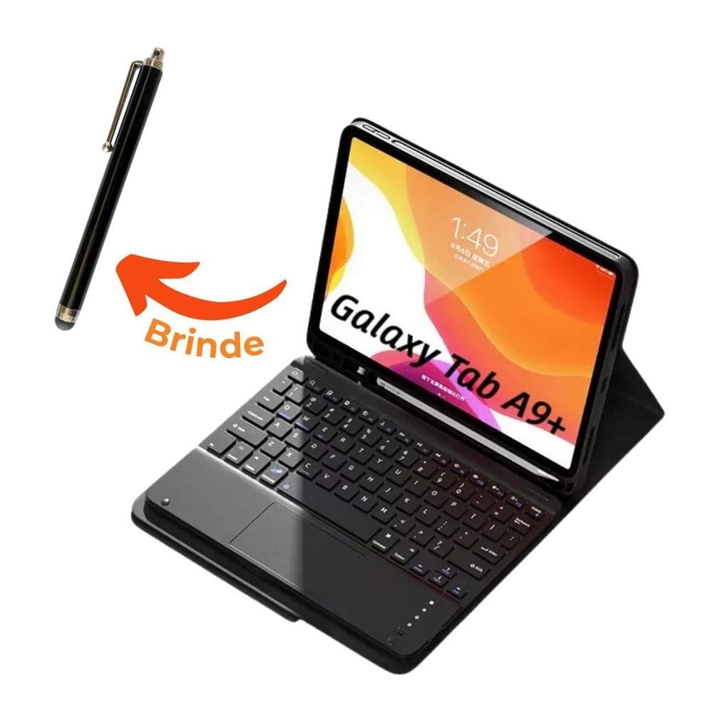 Capa com teclado touchpad + caneta touch tablet tab a9+ plus
